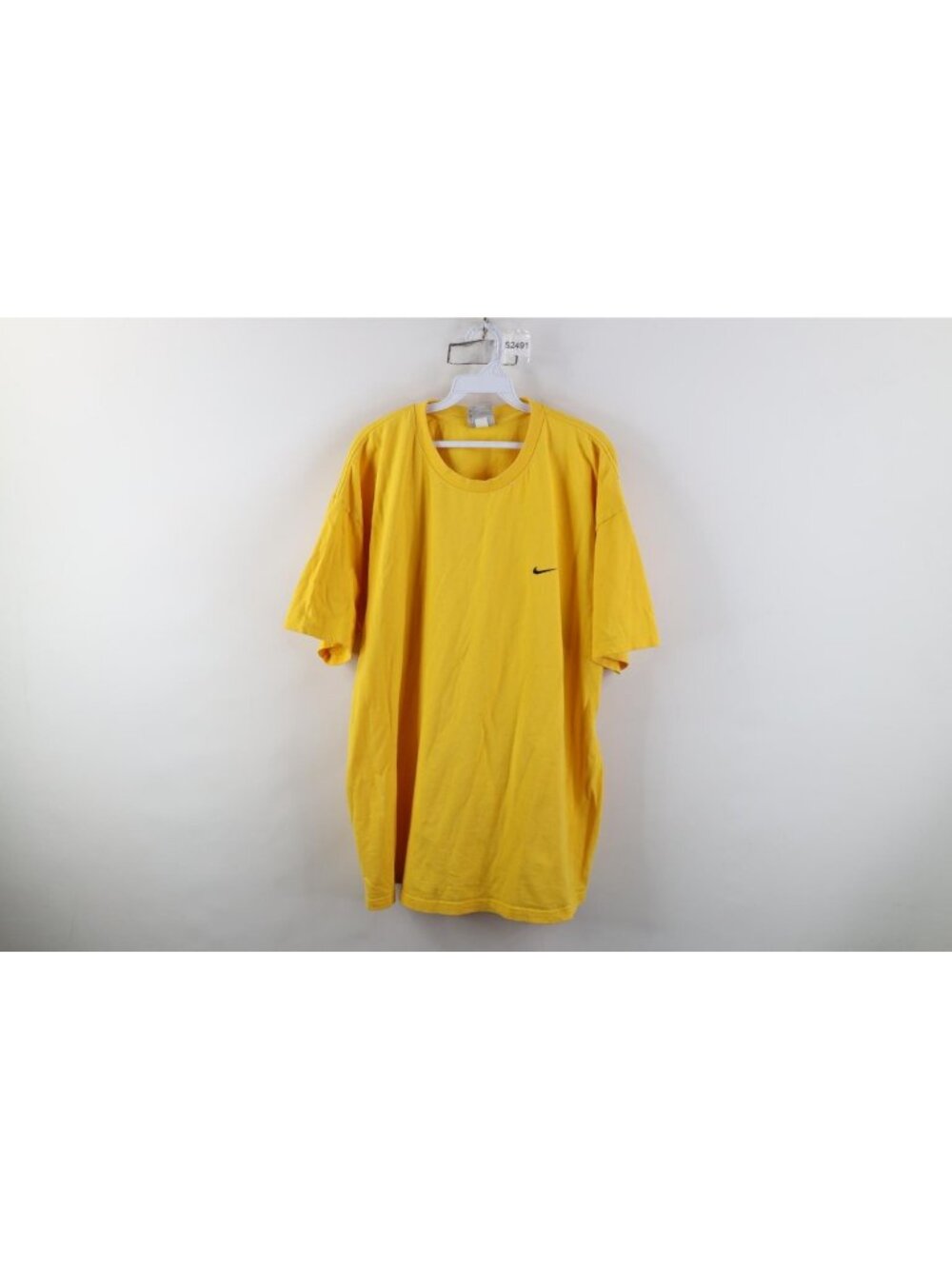 Vintage Y2K Nike Mens 2XL XXL Distressed Travis Scott Mini Swoosh T-Shirt Yellow